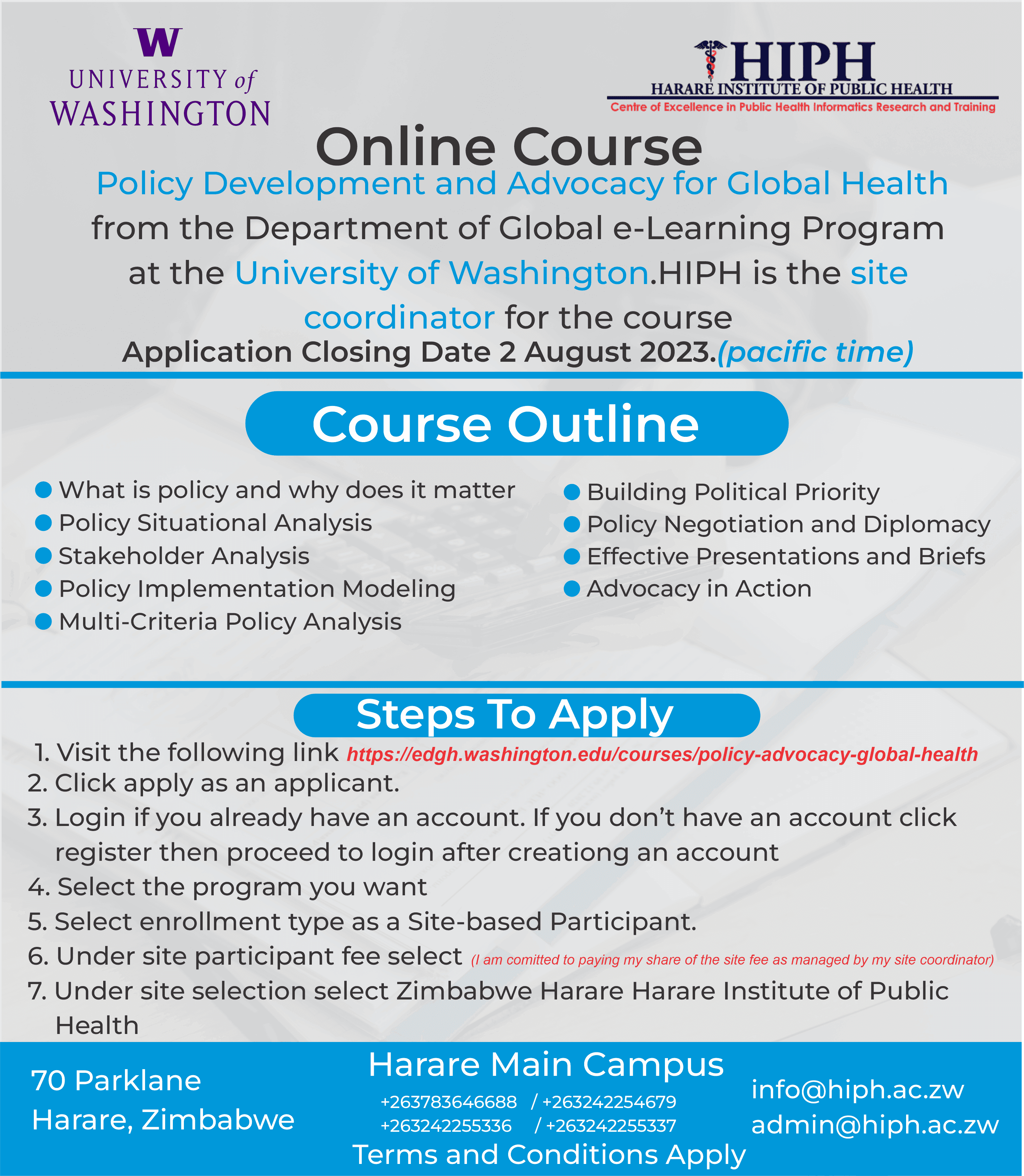 Policy Development and Advocacy for Global Health