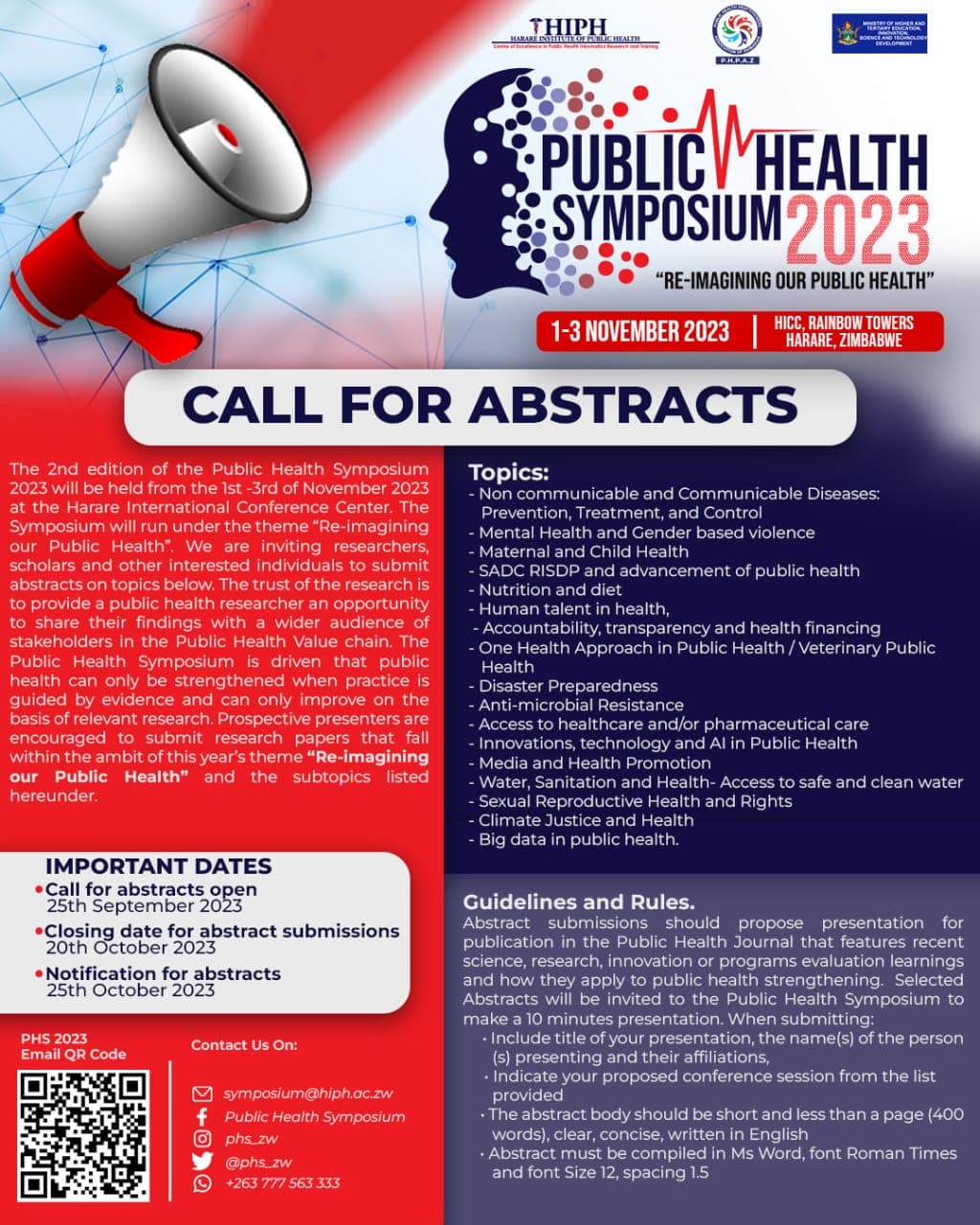 Public Health Symposium 2023, Call for Abstracts.