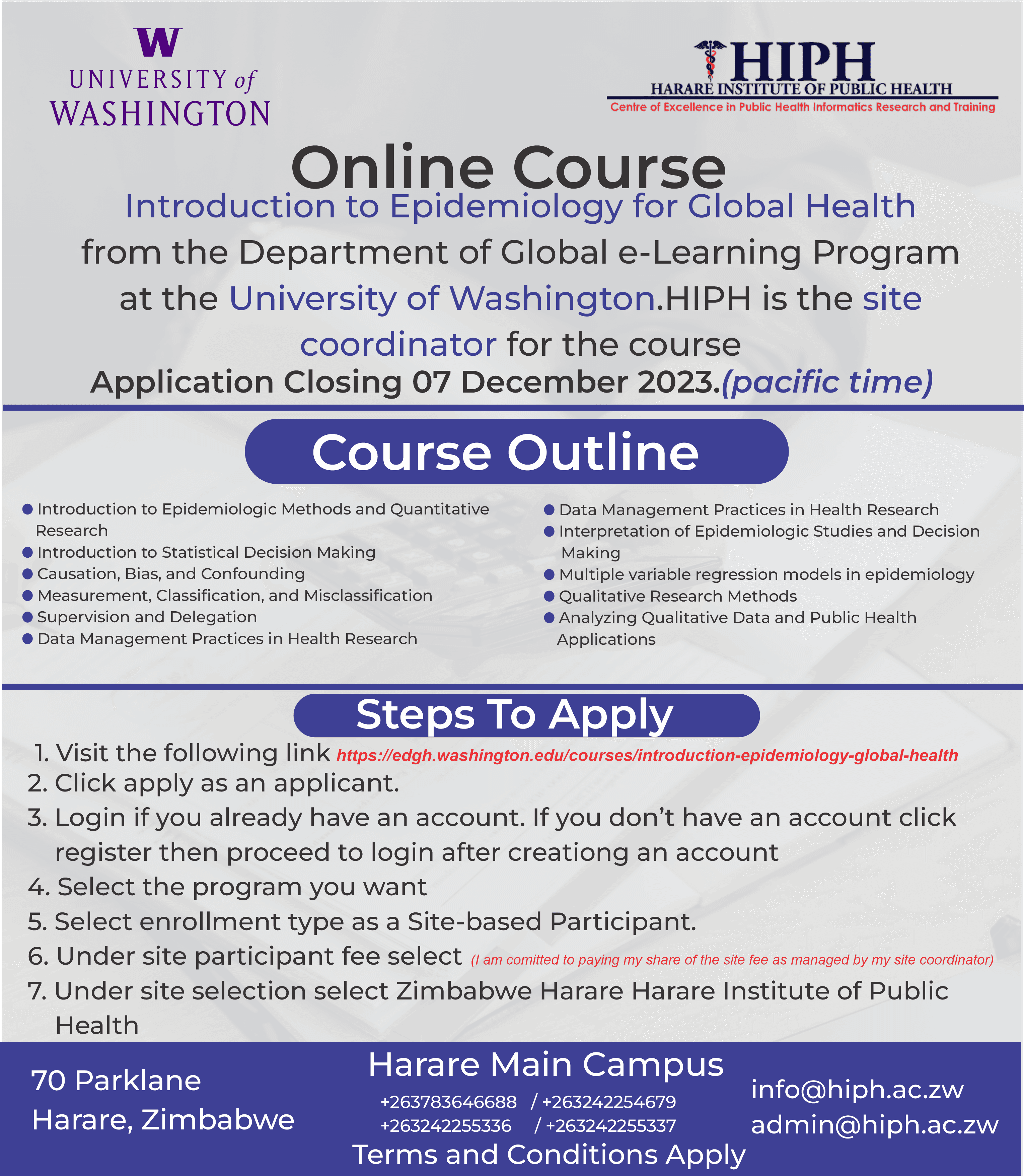 Washington University short courses