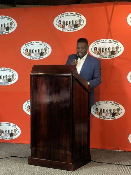 Retlaw Matorwa Addressing members of Parliament on Gender Responsive Budgetting