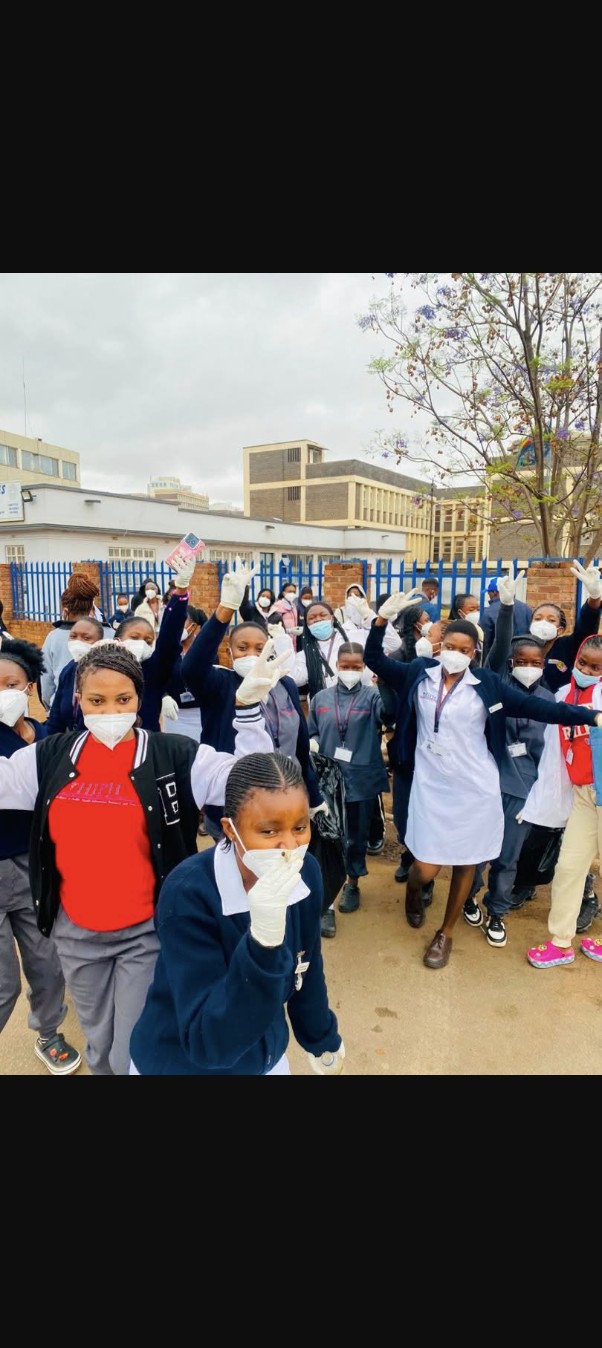 HIPH students taking part in the National Clean-Up Campaign