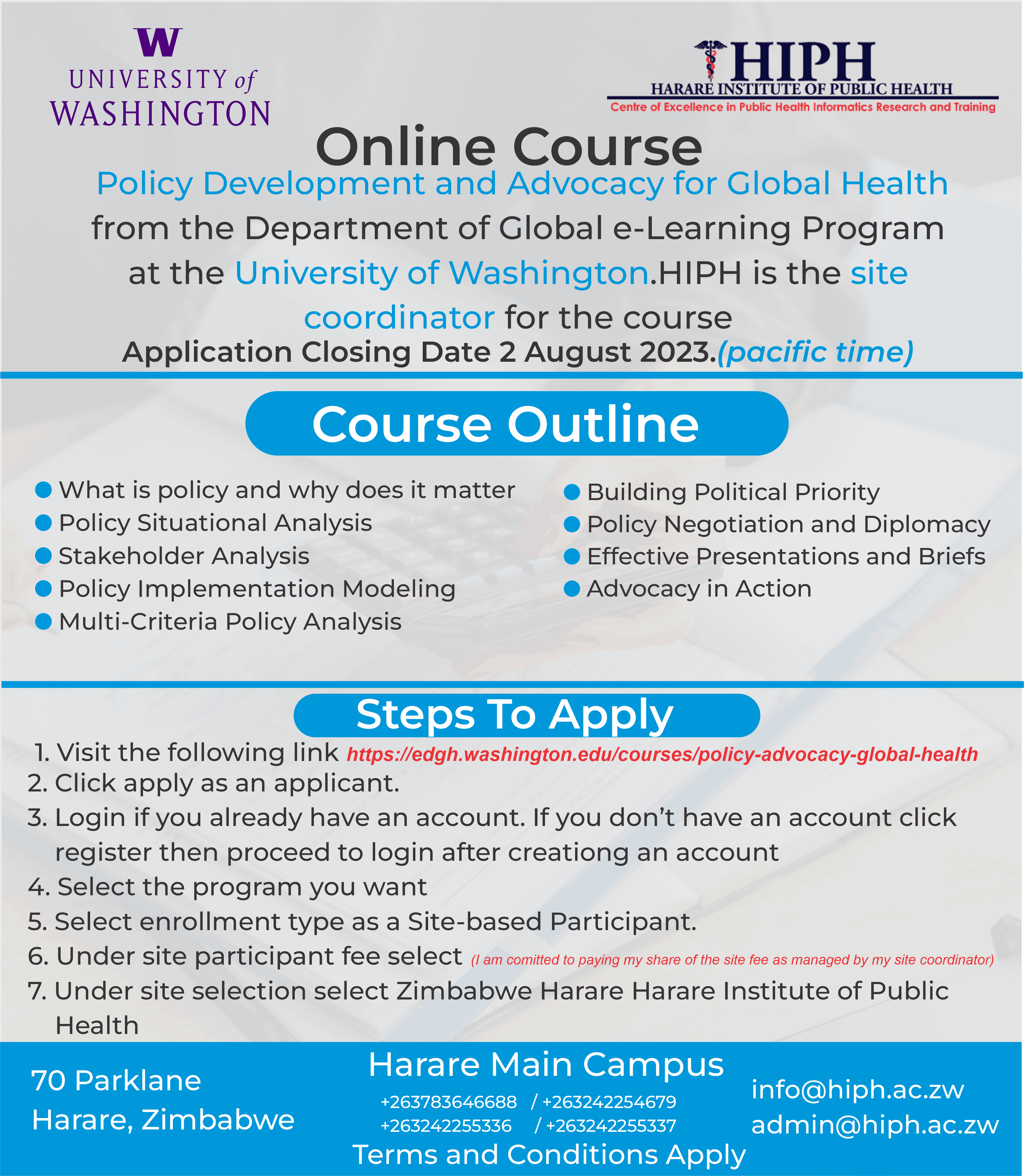 Policy Development and Advocacy for Global Health