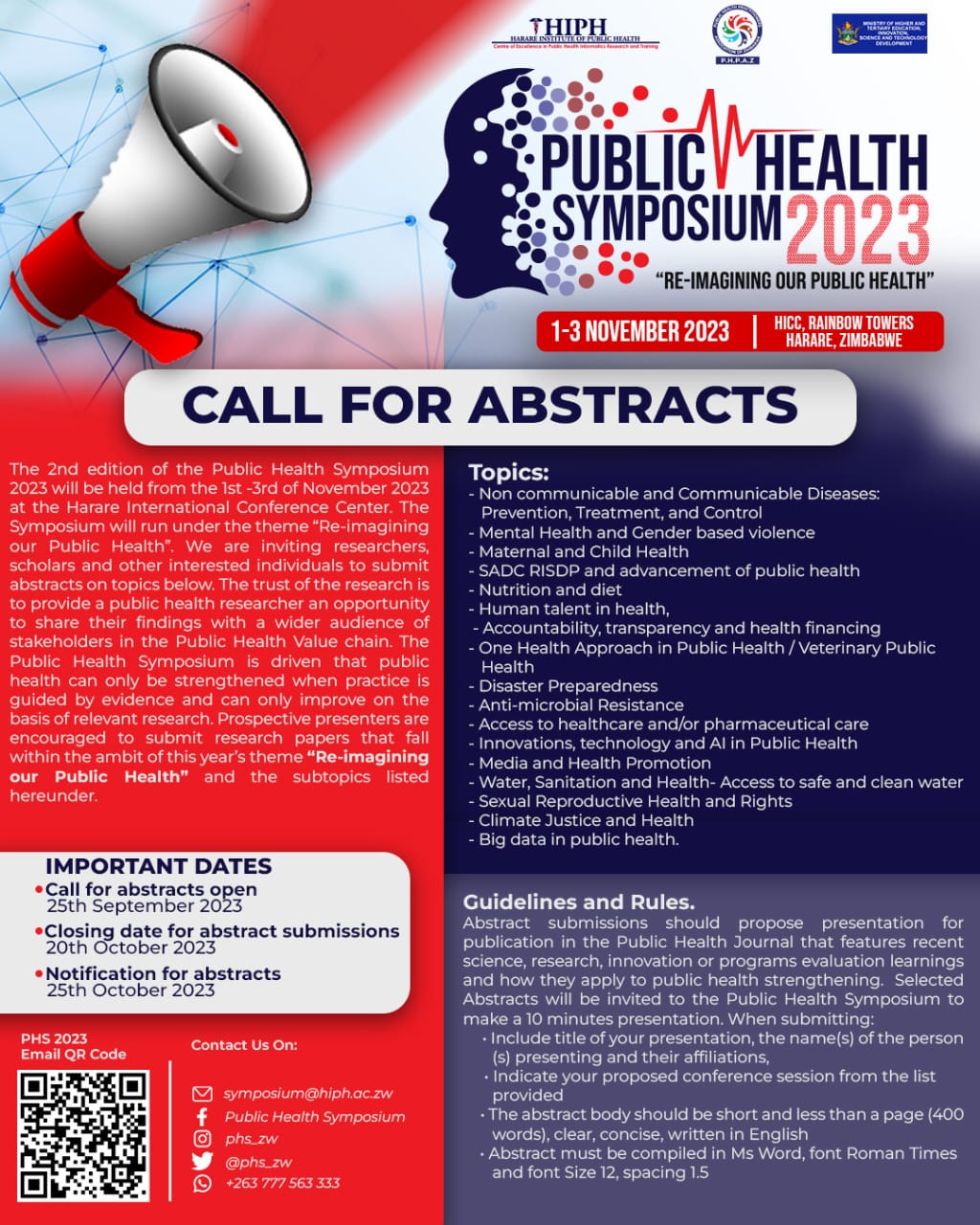 Public Health Symposium 2023, Call for Abstracts.