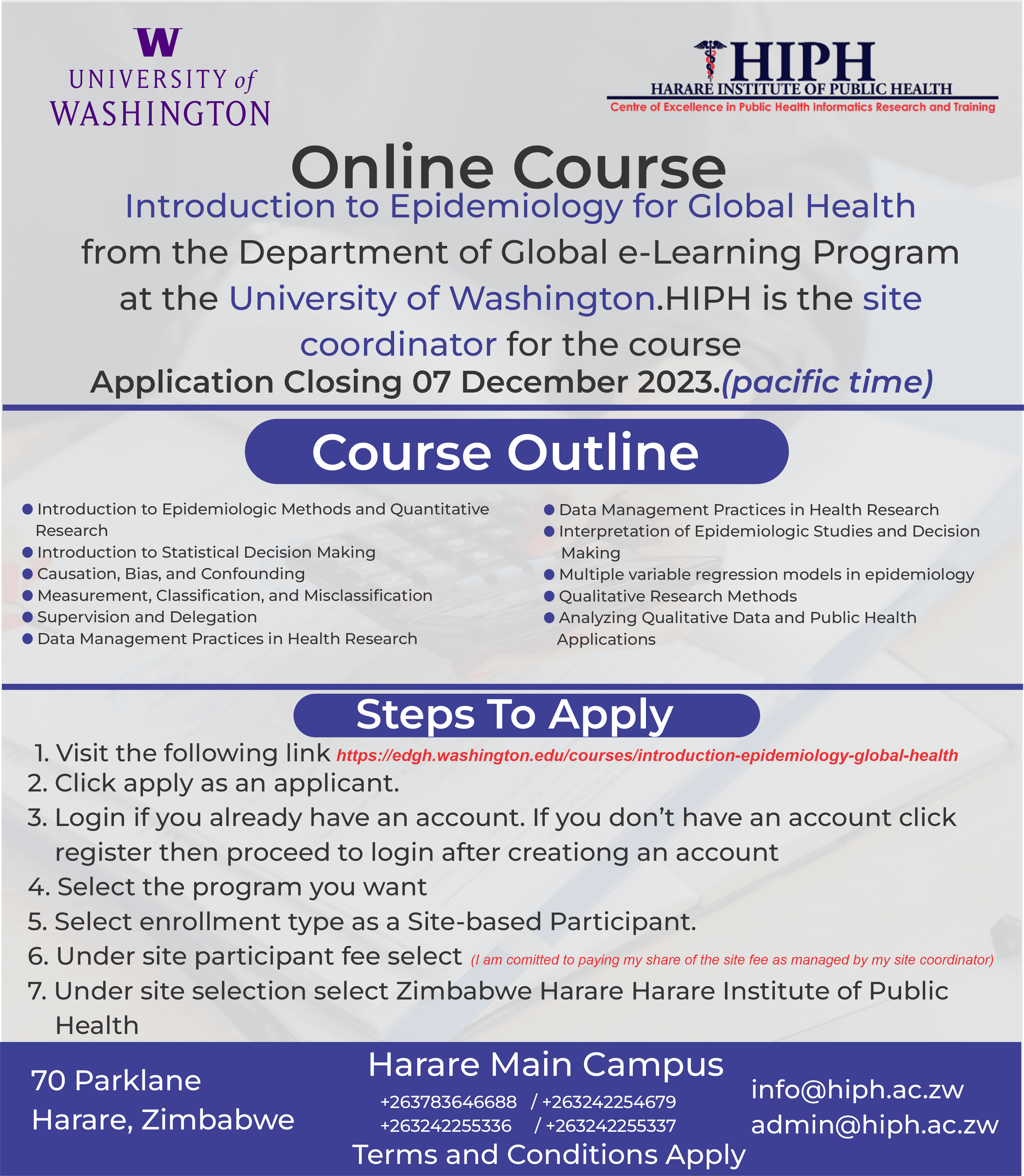 Washington University short courses