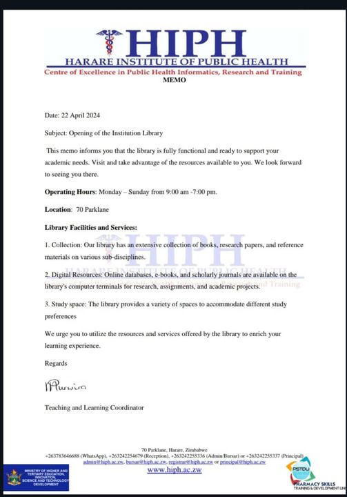 We are proud to announce the opening of our library