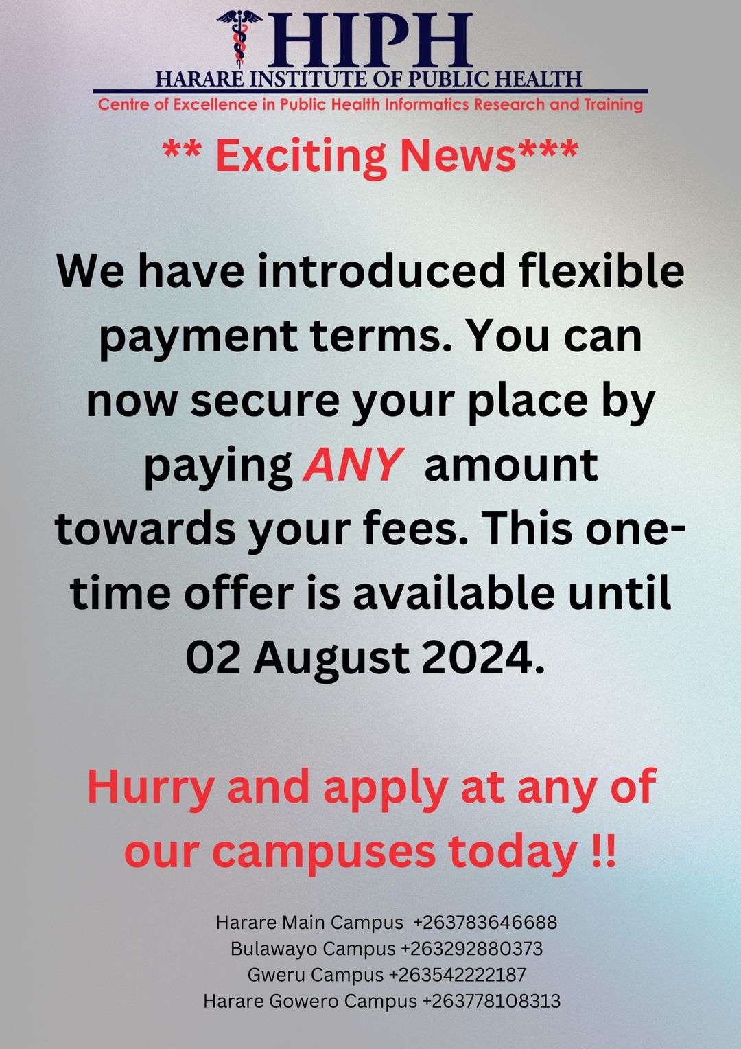 Dont miss this opportunity and apply today